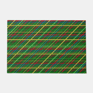 Tapete Xadrez riscada em vermelho e verde de Natal brilha