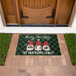 Tapete Xadrez Verde dos Gnomos Nórdicos de Natal