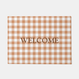 Tapete Xadrezes Brown White Buffalo Lumberjack Bem-vindas