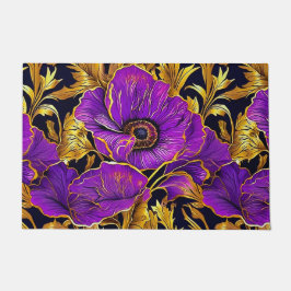 Tapete XLarge fleurs violet et or