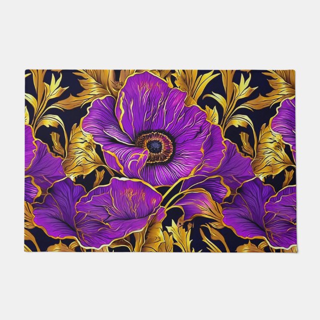 Tapete XLarge fleurs violet et or (Frente)