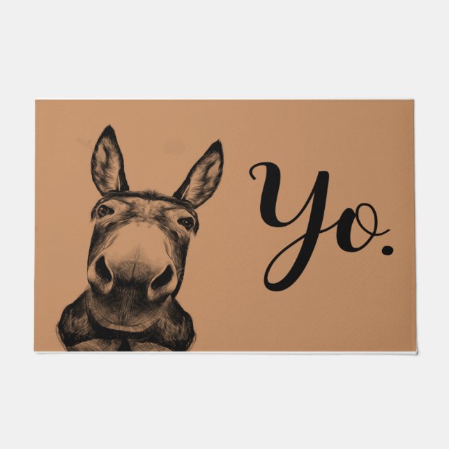 Tapete Yo Funny Donkey Doormat | Decisor Doméstico do Don (Frente)