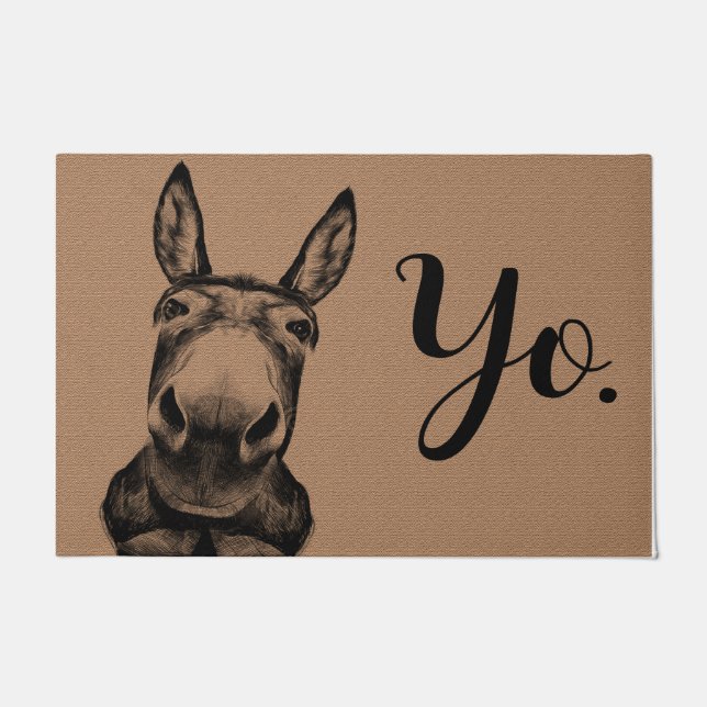 Tapete Yo Incrível Donkey Doormat, Engraçado Donkey Mat  (Frente)