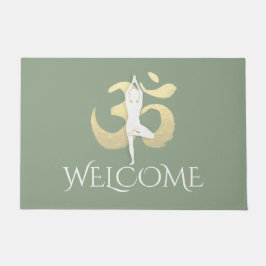 Tapete Yoga instrutor Bem-vindo Meditação Símbolo OM
