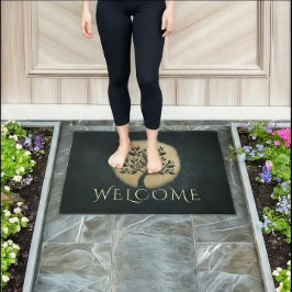 Tapete Yoga Meditation Instrutor Black Dourado Tree Welco