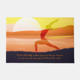 Tapete Yoga Professora Sun Salutando Meia Lua Pose Aspas