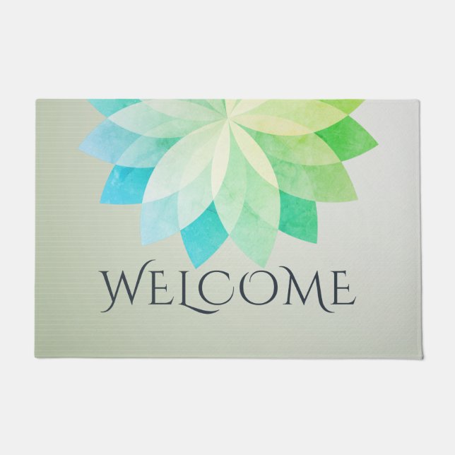 Tapete YOGA Studio Welcome Doormat Colorful Lotus Mandala (Frente)