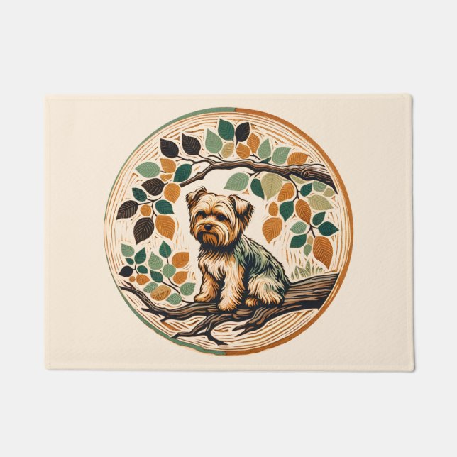 Tapete Yorkie Terrier Dog Yorkshire terroir Flora (Frente)