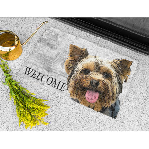 Tapete Yorkie Welcome Cute Dog Pet Yorkshire Terrier