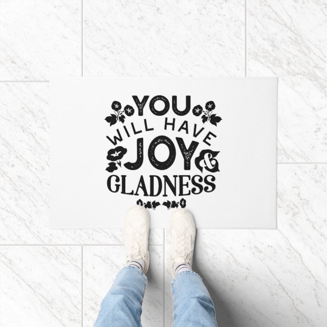 Tapete You Will Have Joy and Gladness Inspirational Quote (Interior)
