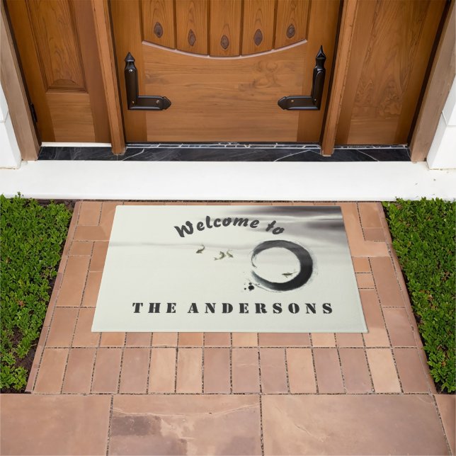 Tapete Zen Circle Enso Koi Brush Painting Personalizado W (Ar livre)