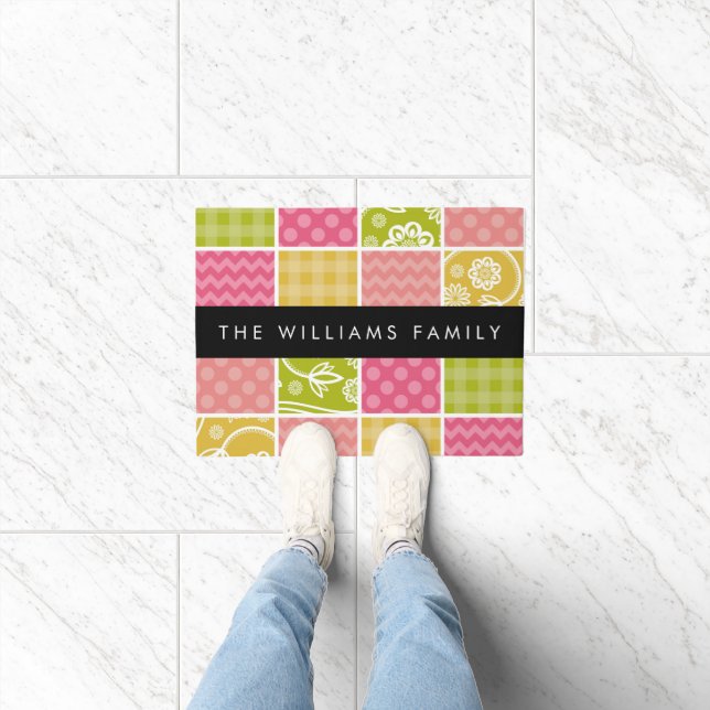 Tapete Zigzag, Chevron, Bolinhas, Gingham, Seu Nome (Interior)