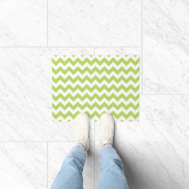 Tapete Zigzag Verde, Chevron Verde, Padrão Geométrico