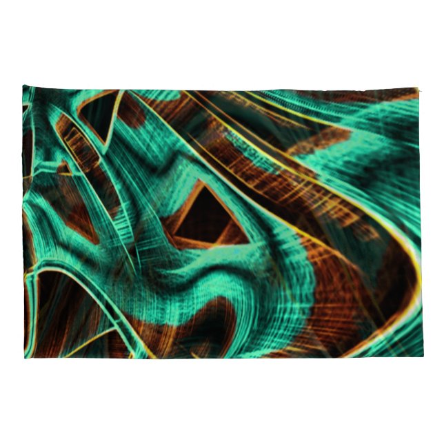 Tapetes aquamarina e ranhuras de café com torção e (Parte Traseira - Direita)