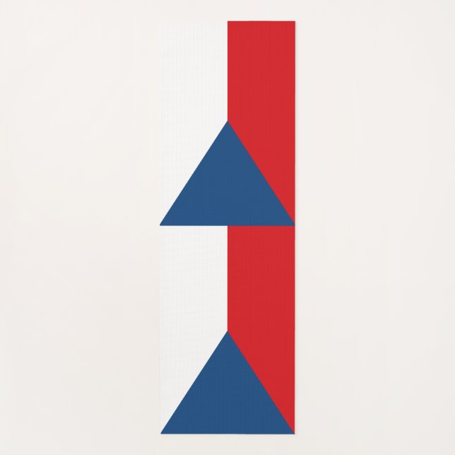 Tapetes de Yoga Patrióticos com a bandeira da Chéq (Frente)