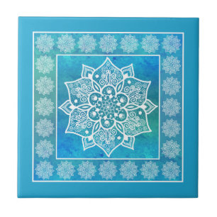 Taquicardia azul de Boho, tangerina, mandala flora