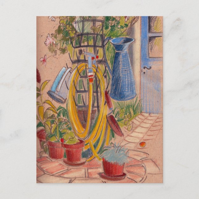 Tarde num ensolarado cartão postal do Jardim Franc (Frente)