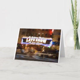 Tardio com cartão de David Letterman