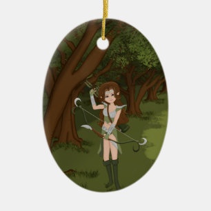 Taren, o Arqueiro Guerreiro Elf Girl, ornamento ce