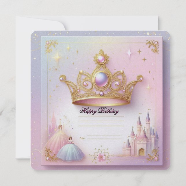 Tarjeta de Cumpleaños Princess (Verso)