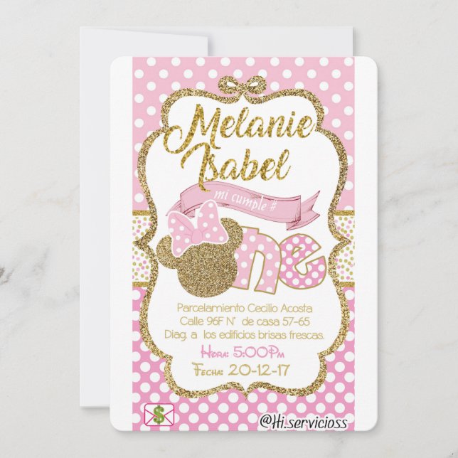 tarjeta minnie dorada (Frente)