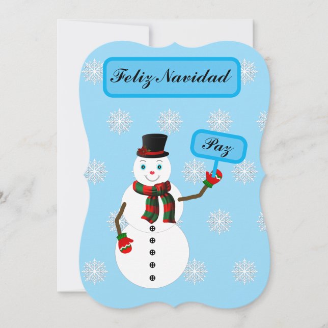 tarjeta navideña de hombre de nieve (Frente)