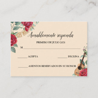 Tarjeta RSVP Burgundy Red Charra Convite