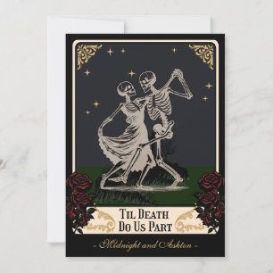Tarot Card Skeletons Até Convite Para Casamento Da