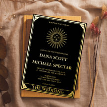 Tarot Celestial Weding Sun Moon Stars Dourado