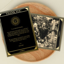 Tarot Elegant Obrigado Foto Black Gold Foil