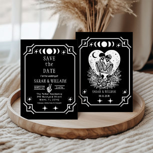 Tarot preto Goth salvar a data Convite de casament