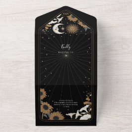 Tarot Wedding & RSVP Sun Moon Alinhado Convidar