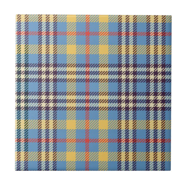 Tartan azul, amarelo, vermelho e marrom (Frente)