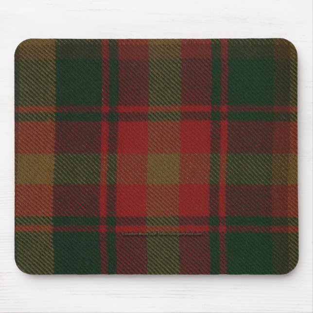Tartan canadense Mousepad da folha de bordo (Frente)