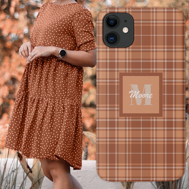 Tartan - Capa de telefone Brown e Terracotta (Tartan - Brown and Terracotta Phone Case by Leapfroglisics Shop)