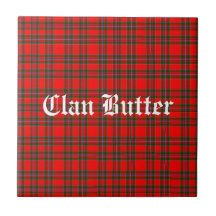Tartan da Manteiga do Clã e Texto Personalizado