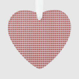 Tartan de Natal em ornamento acrílico vermelho e b