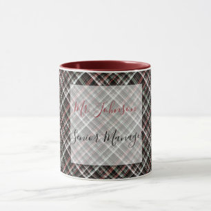Tartan de Natal texturizado. Caneca