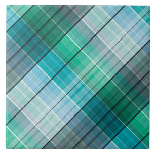 Tartan do azul de turquesa