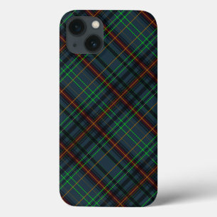 Tartan em azul, laranja, verde