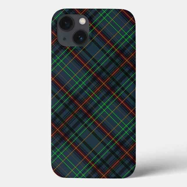 Tartan em azul, laranja, verde (Verso)