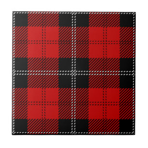 Tartan Escocês Vermelho e Preto