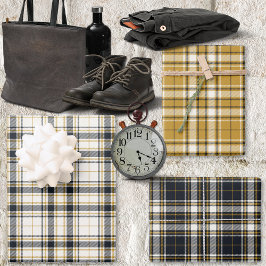 Tartan - Mostarda de Marfim Dourada e Grafita Dife