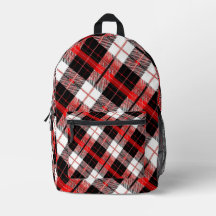 Tartan Plaid Red and Black Backpack