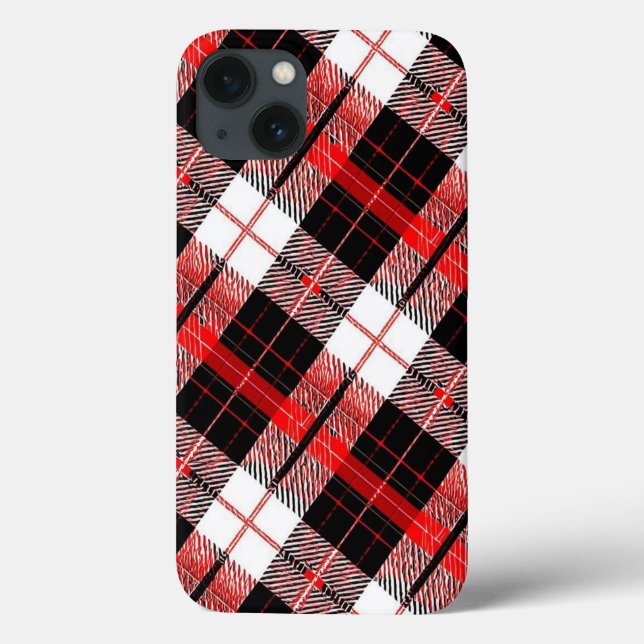 Tartan Plaid Red and Black iPhone / iPad case (Verso)