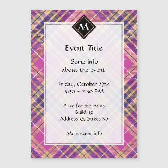 Tartan rosa, Dourado e azul (Frente)