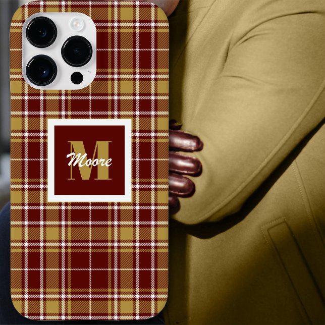 Tartan - Russet Red Off White e Caramel Dourado (Tartan - Russet Red Off White and Caramel Gold Case-Mate iPhone Case by Leapfroglisics Shop)