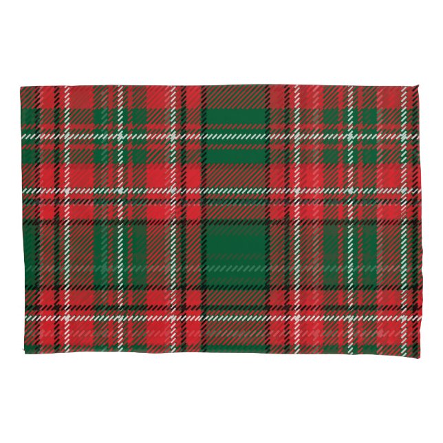 Tartan tradicional: padrão de xadrez verde-vermelh (Frente)
