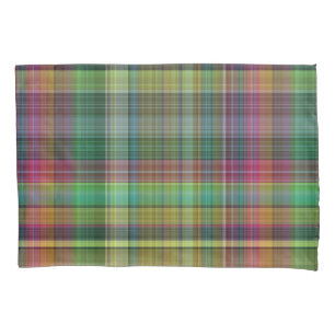 Tartan verde cor-de-rosa amarelo da xadrez