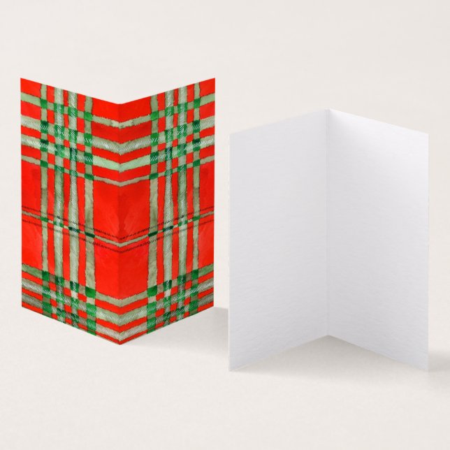 TARTAN VERMELHO SCOTT 3,5x2 Cartão Dobrado (Interior e exterior)